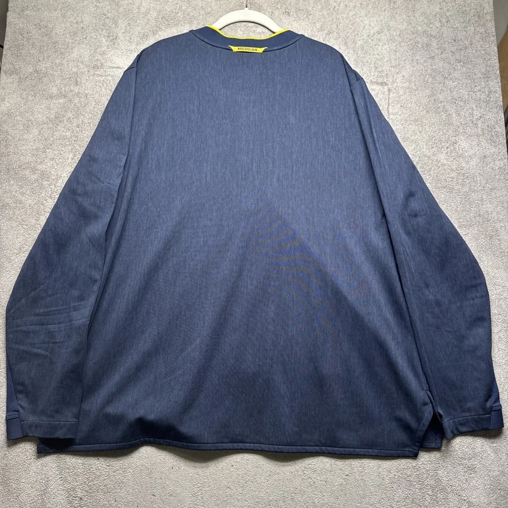 Nike Michigan Jumpman Half Zip Pullover Navy Blue‎ Performance Top XXL